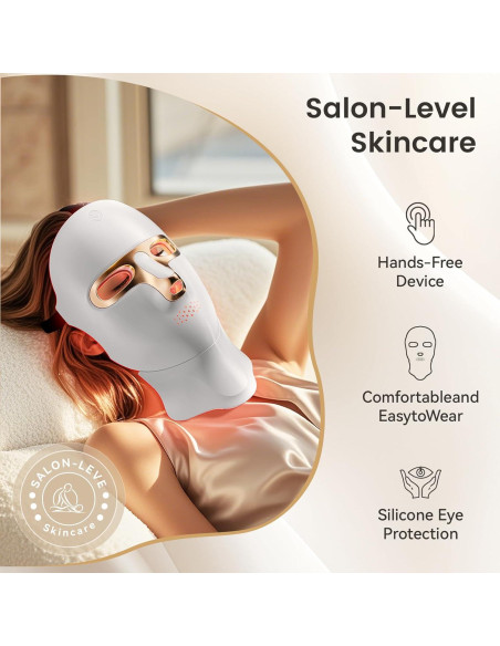 Máscara de Terapia de Luz Roja Tinkoola LED Recargable USB C