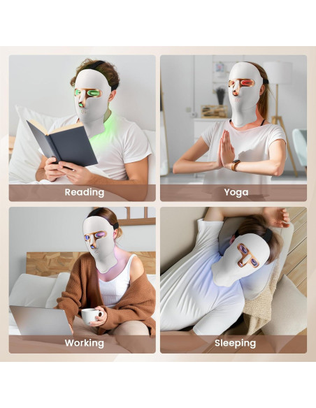 Máscara de Terapia de Luz Roja Tinkoola LED Recargable USB C