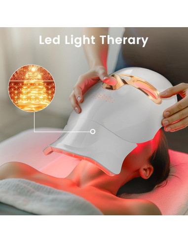 Máscara de Terapia de Luz Roja Tinkoola LED Recargable USB C
