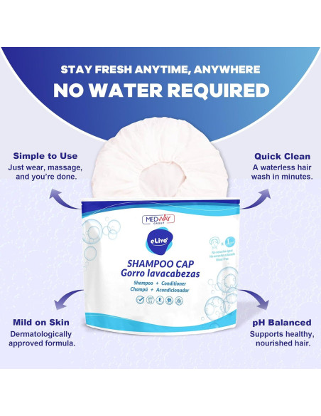 Gorro de Champú Sin Enjuague MedVance - Paquete de 4 Unidades