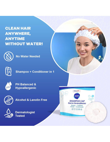 Gorro de Champú Sin Enjuague MedVance - Paquete de 4 Unidades