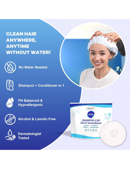 Gorro de Champú Sin Enjuague MedVance - Paquete de 4 Unidades