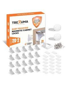 Cerraduras Magnéticas Trezuma para Gabinetes - 20 Pzas + 2 Llaves