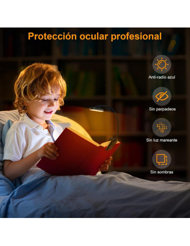 Luz de Lectura Recargable Karidi 24 LED USB-C 80H Negro