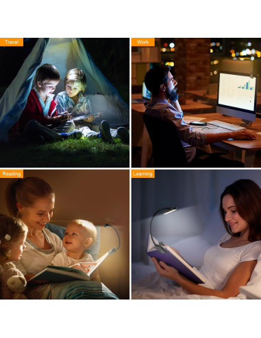 Luz de Lectura Recargable Karidi 24 LED USB-C 80H Negro