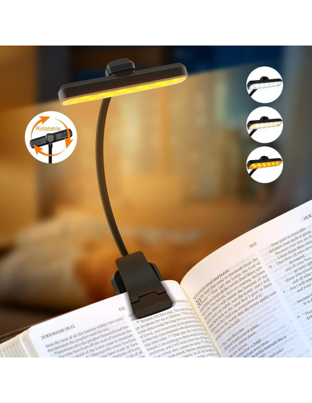 Luz de Lectura Recargable Karidi 24 LED USB-C 80H Negro