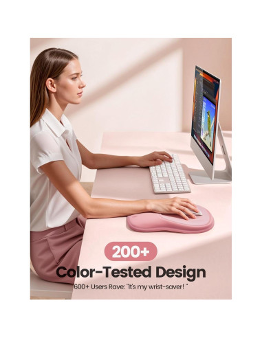 Mouse Pad Meatanty Rosa con Reposamuñecas Ergonómico 28.5x21cm