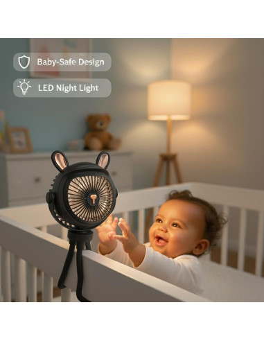 Ventilador Portátil para Cochecito Genérico con Luz LED