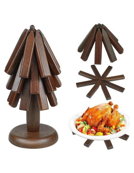 Trivetes de Madera Surmol 20.32 cm Redondos Resistentes al Calor