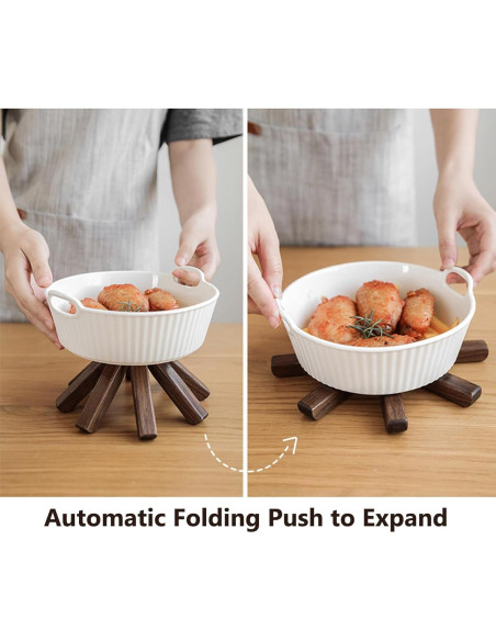 Trivetes de Madera Surmol 20.32 cm Redondos Resistentes al Calor