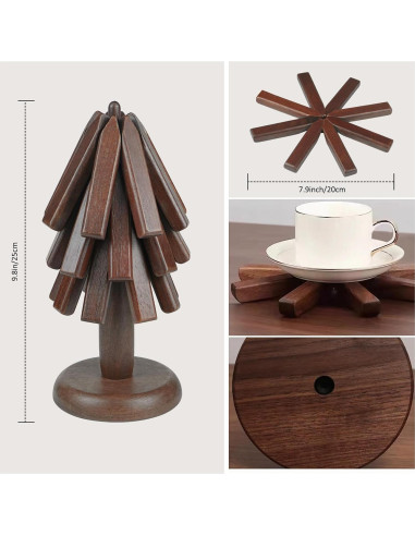 Trivetes de Madera Surmol 20.32 cm Redondos Resistentes al Calor