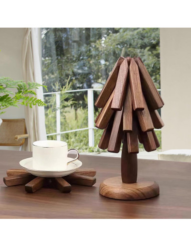 Trivetes de Madera Surmol 20.32 cm Redondos Resistentes al Calor