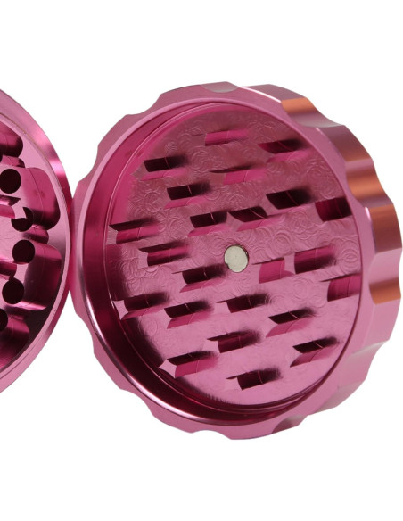 Grinder Manual MOONJELLY 2.5" Aluminio Rosa - Giro Rápido