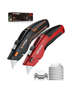 Cuchillo Utilitario VOTREK Retráctil 2-en-1 con Cuchillas de Repuesto