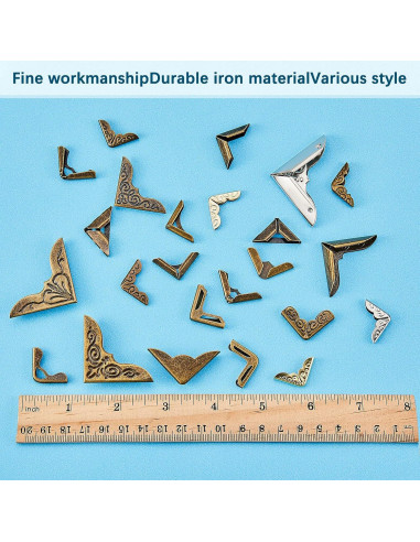 Esquinas de Libro de Metal Outus - 96 Piezas Protectoras Vintage