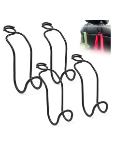Ganchos para Reposacabezas Idefair - 4 Unidades, Soporte 27.2 kg