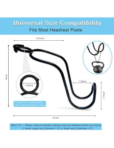 Ganchos para Reposacabezas Idefair - 4 Unidades, Soporte 27.2 kg 2