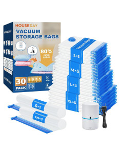 Bolsas de Almacenamiento al Vacío HOUSE DAY 30 Piezas con Bomba