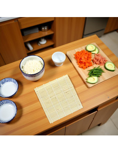 Estera de Rodar Sushi Tustao de Bambú Natural 24.1 cm 2