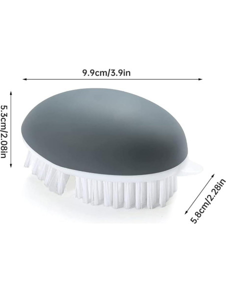 2 Cepillos de Verduras Kazheon con Mango Arqueado - Gris