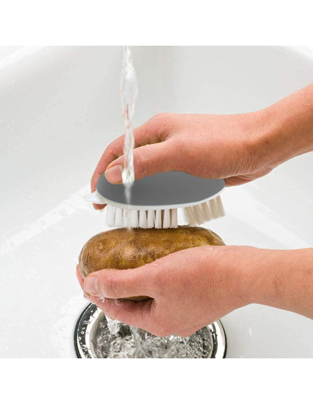 2 Cepillos de Verduras Kazheon con Mango Arqueado - Gris