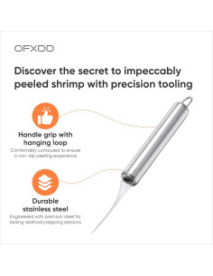 Pelador de Camarones OFXDD - Cuchillo de Acero Inoxidable Serrado 2