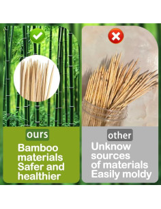 200 Palillos de Bambú 20.32 cm Faoaatin para Aperitivos 2
