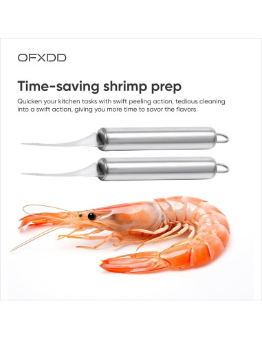 Pelador de Camarones OFXDD - Cuchillo de Acero Inoxidable Serrado