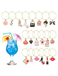 20 Marcadores de Copas de Vino Josojoou - Aleación de Zinc 2.5cm