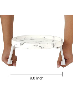 Mesa de Clip para Sofá Xchouxer Redonda de Mármol 24.9 cm 2