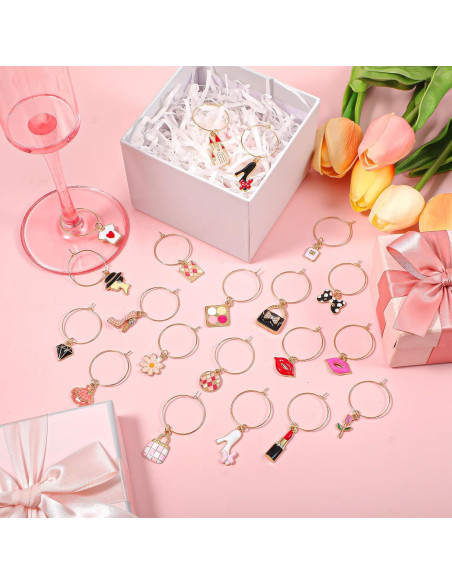 20 Marcadores de Copas de Vino Josojoou - Aleación de Zinc 2.5cm