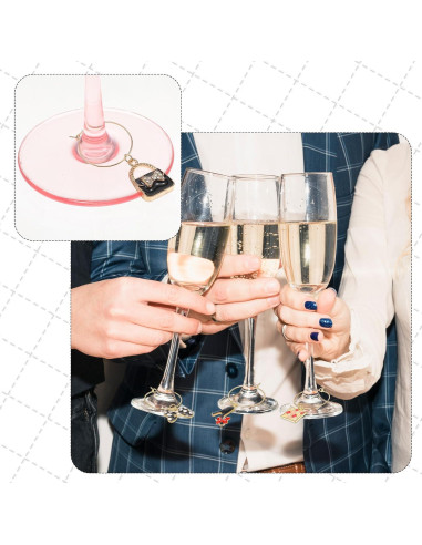 20 Marcadores de Copas de Vino Josojoou - Aleación de Zinc 2.5cm