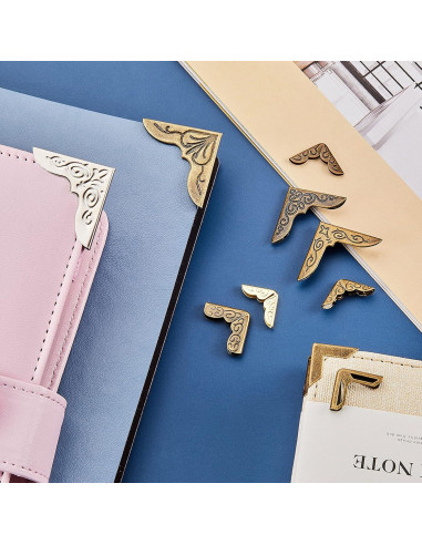 Esquinas de Libro de Metal Outus - 96 Piezas Protectoras Vintage