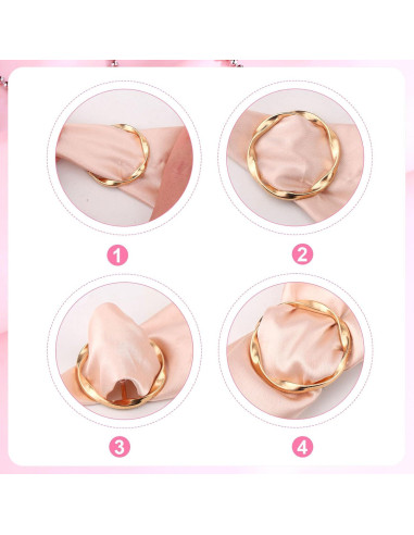 8 Anillos y Clips Ajustables para Bufandas Mikovivi - Plata/Oro