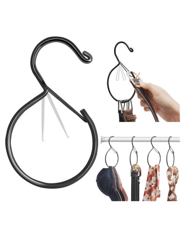 Perchero de Cinturones y Corbatas Supforce 4 Piezas Negro