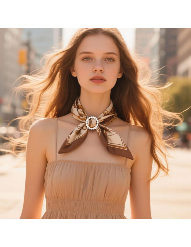 8 Anillos y Clips Ajustables para Bufandas Mikovivi - Plata/Oro