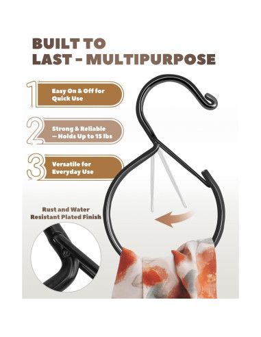 Perchero de Cinturones y Corbatas Supforce 4 Piezas Negro