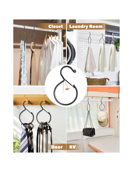 Perchero de Cinturones y Corbatas Supforce 4 Piezas Negro