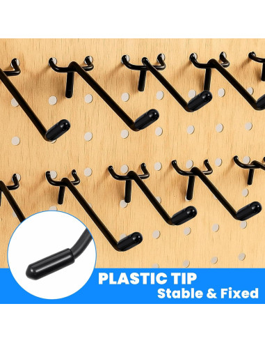 60 Ganchos de Tablero Perforado Molain Negros Alta Resistencia