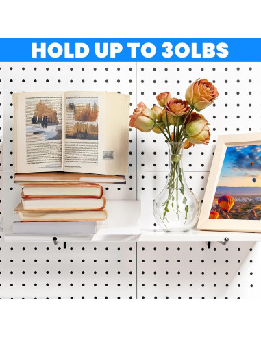 60 Ganchos de Tablero Perforado Molain Negros Alta Resistencia