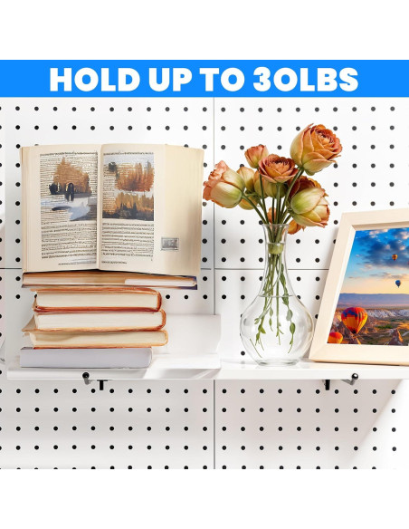 60 Ganchos de Tablero Perforado Molain Negros Alta Resistencia