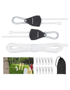 Cuerda de Ropa Retráctil Packgoape 5.8m con Clips y Poleas