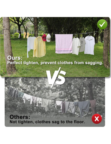 Cuerda de Ropa Retráctil Packgoape 5.8m con Clips y Poleas