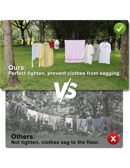 Cuerda de Ropa Retráctil Packgoape 5.8m con Clips y Poleas