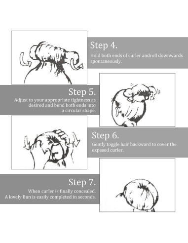 Hacedor de Moño Mágico TOVOT 6 Piezas 2 Tamaños Esponja