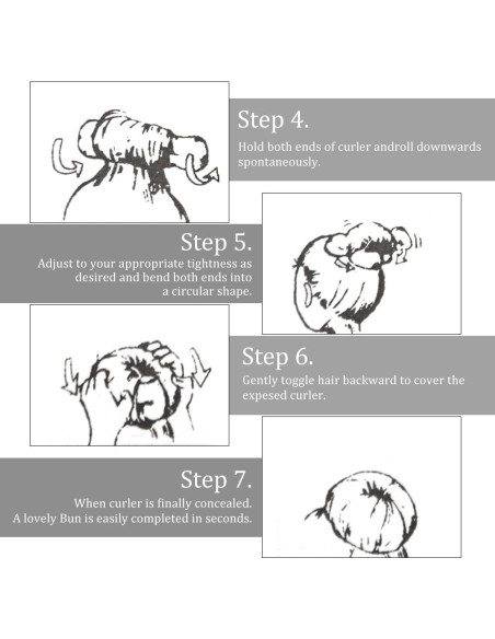 Hacedor de Moño Mágico TOVOT 6 Piezas 2 Tamaños Esponja