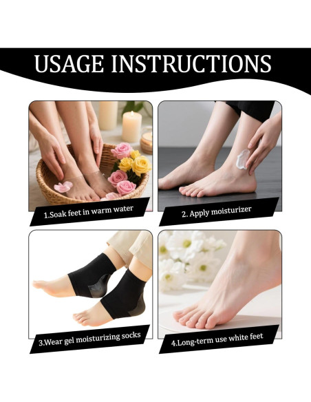 6 Pares de Calcetines Hidratantes de Silicona VZYUVY