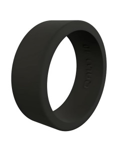 Anillo de Boda de Silicona QALO Negro 8mm Clásico para Hombre
