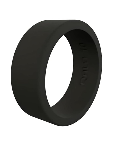 Anillo de Boda de Silicona QALO Negro 8mm Clásico para Hombre