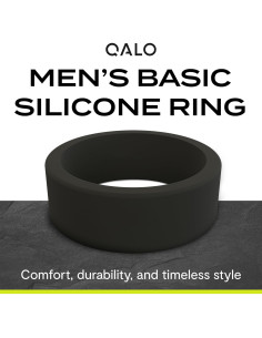 Anillo de Boda de Silicona QALO Negro 8mm Clásico para Hombre 2